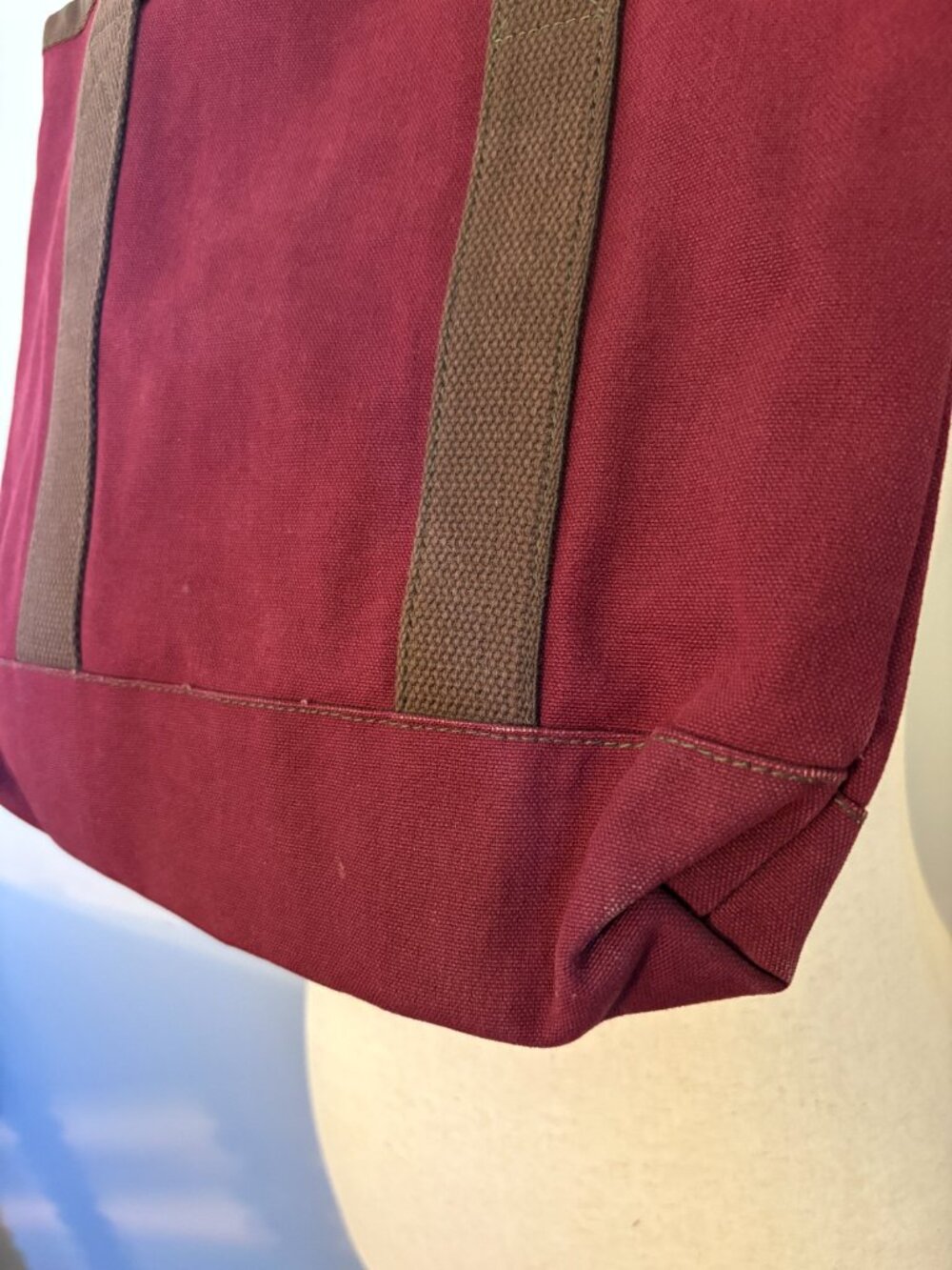 Vintage Duluth Pack Canvas Tote Bag Burgundy Maroon Brown USA 2006 - Picture 10 of 12